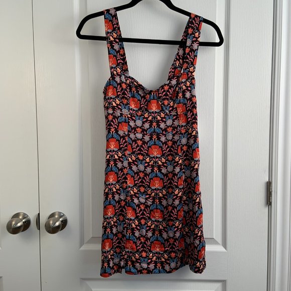Free People Sasha Corset-Inspired Bust Floral Mini Dress Black Combo Size XS - Picture 7 of 16